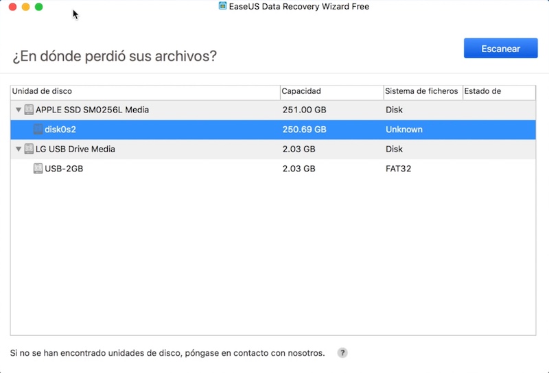 Screenshot de EaseUS Data Recovery Wizard