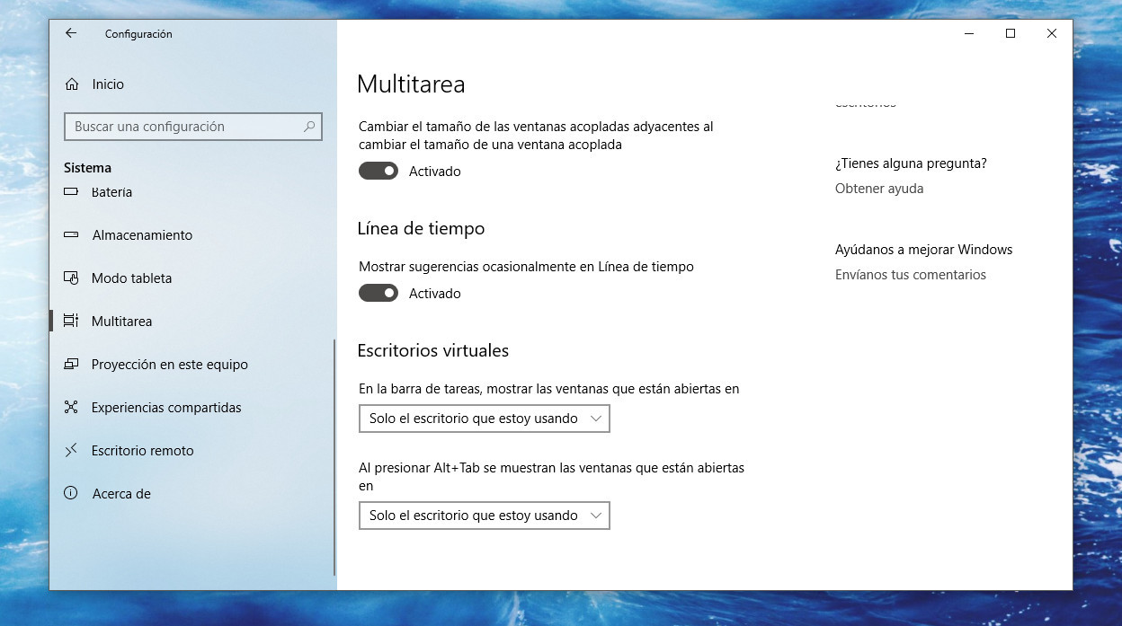 Fluent Design aterriza al menú de configuración