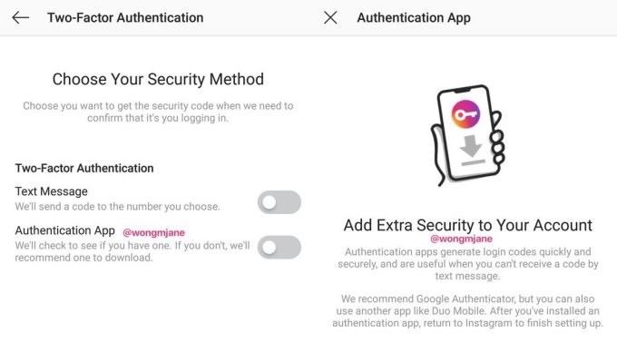 Así será el nuevo sistema de verificación en dos pasos de Instagram