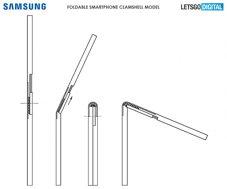 Samsung lanza una patente de un smartphone con pantalla plegable hacia dentro, al contrario que el Samsung Galaxy Fold