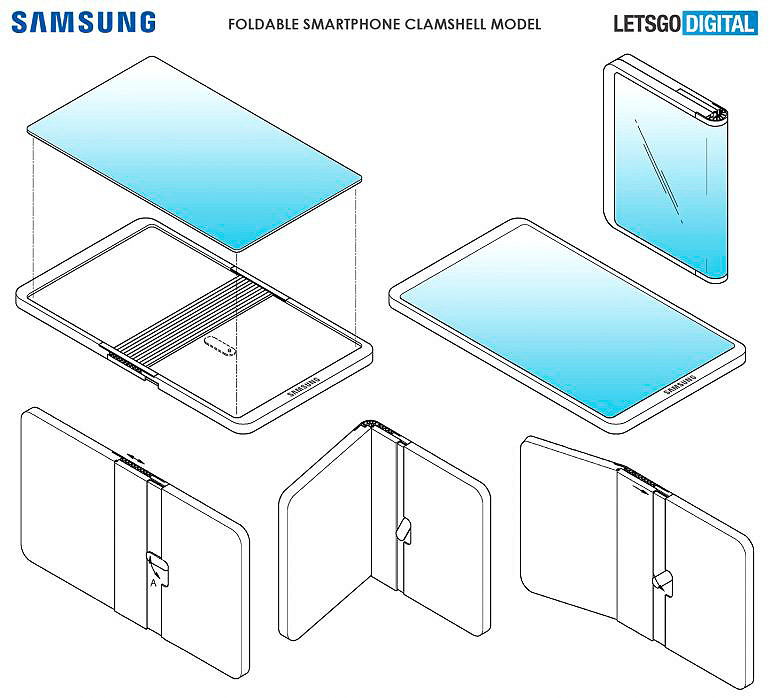 Samsung lanza una patente de un smartphone con pantalla plegable hacia dentro, al contrario que el Samsung Galaxy Fold