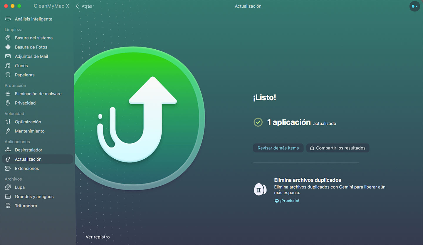 CleanMyMac y su actualizador de apps