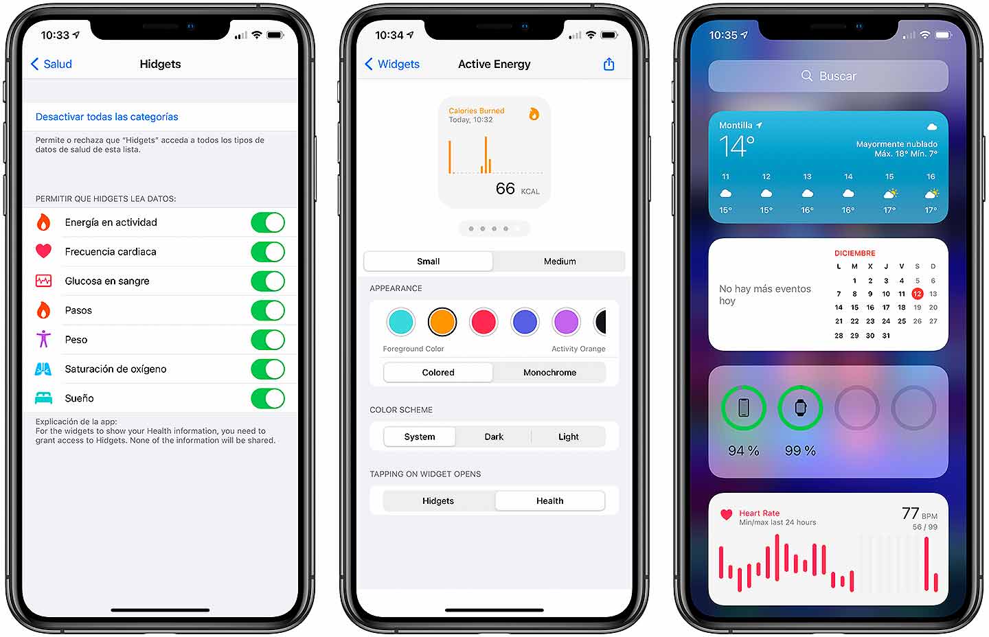 Configurando Hidgets en iPhone