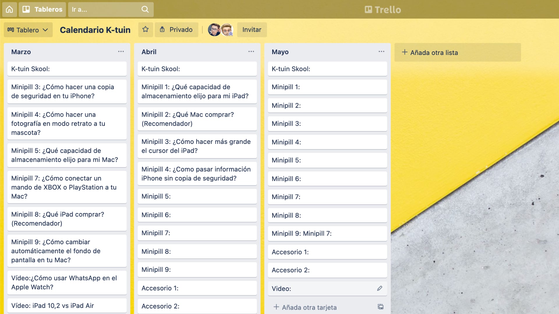 Agenda en Trello, App de productividad