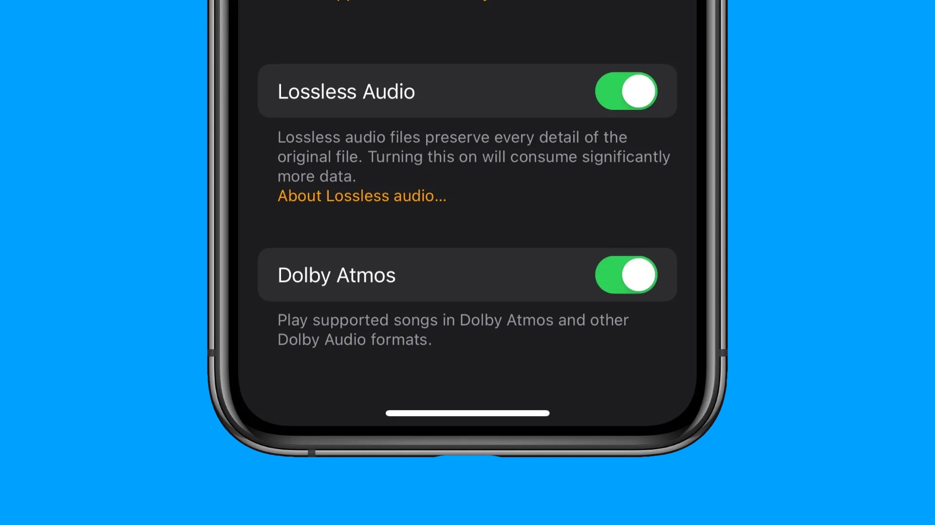 Audio HomePod Lossless y Dolby Altmos