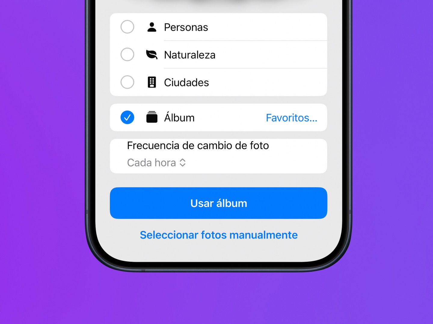 fotos aleatorias desde álbum en iOS 17.1