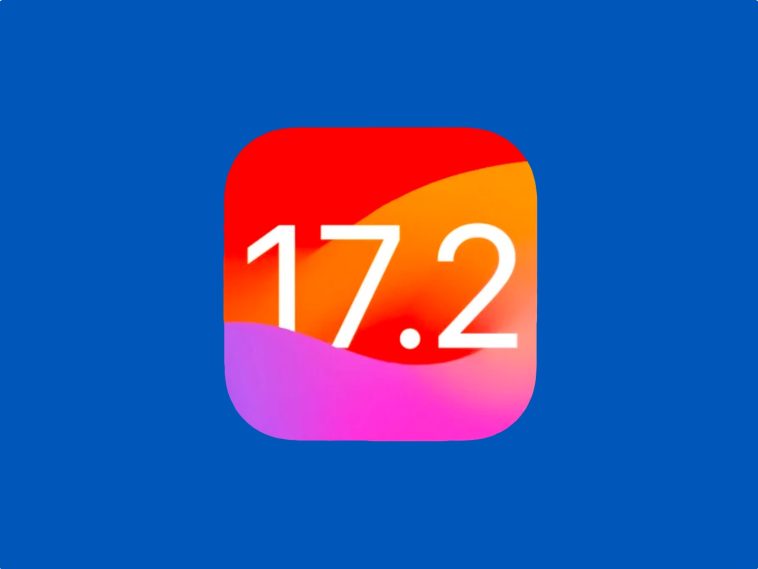 Logo donde aparece la versión de la actualización de iOS 17.2