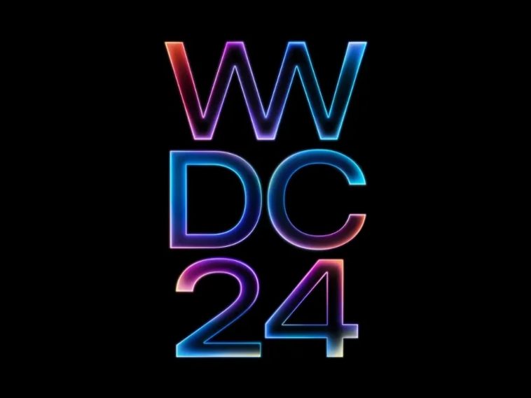 imagen donde sobre un fondo negro se ven las letras de la WWDC24, conferencia de desarrolladores de Apple que se llevará a cabo del 10 al 14 de junio de este año