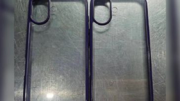 imagen donde se ven dos supuestas fundas el iPhone 16 con un módulo de cámaras en forma de píldora, como los iPhone 16