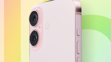 imagen en la que se muestra un iPhone que podría ser el 16, con doble cámara vertical y vidrio tintado en su parte posterior