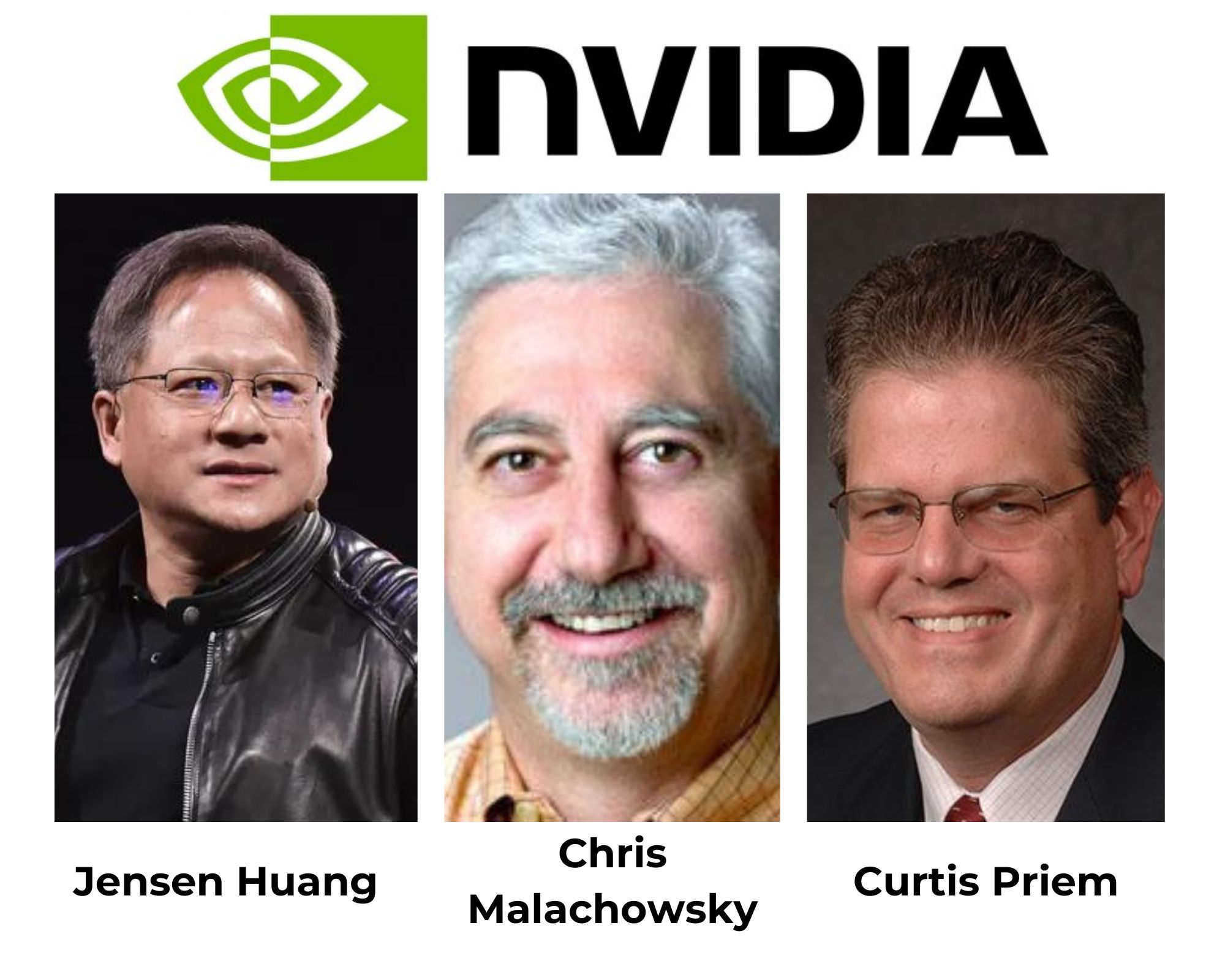 Los 3 fundadores de NVIDIA. De izquierda a derecha: Jensen Huang, Chris Malachowsky y Curtis Priem