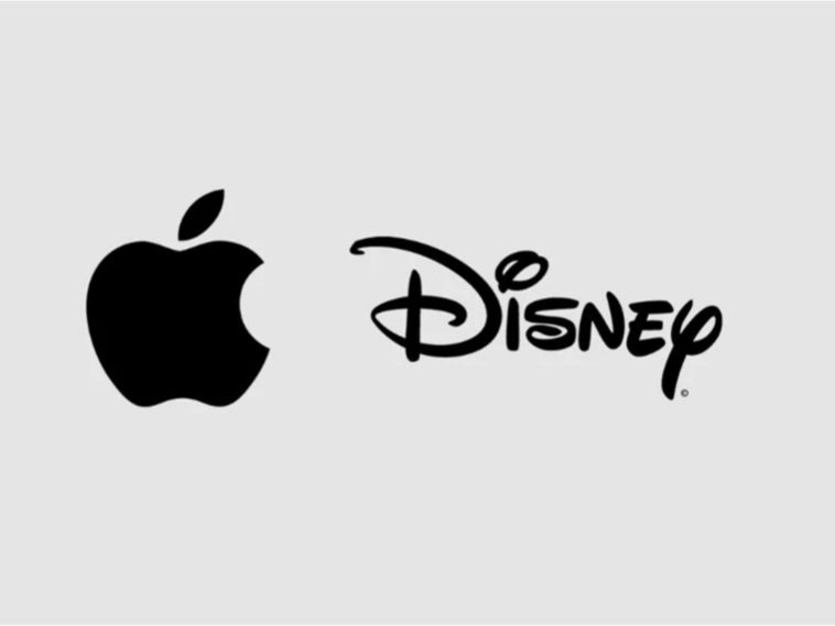 imagen donde se aprecian los logos de Apple y Disney