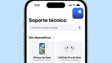 imagen de un iPhone con la app Soporte de Apple ejecutada