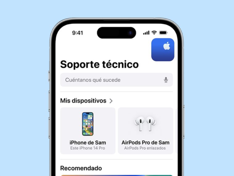 imagen de un iPhone con la app Soporte de Apple ejecutada