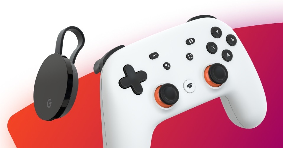 Paquete de inicio de Google Stadia, denominador "Premiere Edition" Venía formado por un Chromecast Ultra 4k y un mando de videojuegos Stadia.