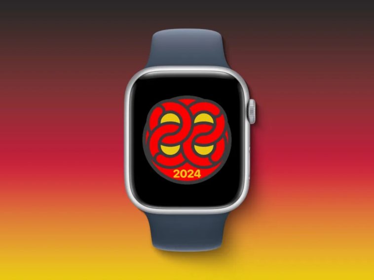 imagen donde se aprecia un apple watch con la insignia del desafío de actividad Día Nacional del Fitness de China