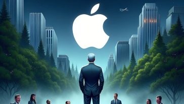 imagen generada por IA donde se puede ver un grupo de persona que simulan los CEO que ha tenido Apple en su historia