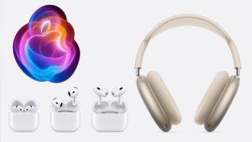 imagen donde se ve la gama de AirPods actual, con los AirPods 4, AirPods Pro 2 y AirPods Max