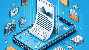 imagen generada por IA donde se ve un iPhone escaneando documentos