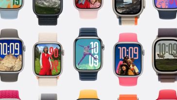 imagen donde se ven unos cuantos Apple Watch con diferentes esferas