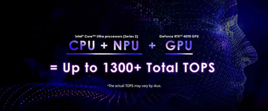 CPU + NPU +GPU = hasta 1300 TOPS