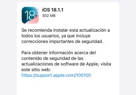 imagen donde se ve la actualización de iOS 18.1.1