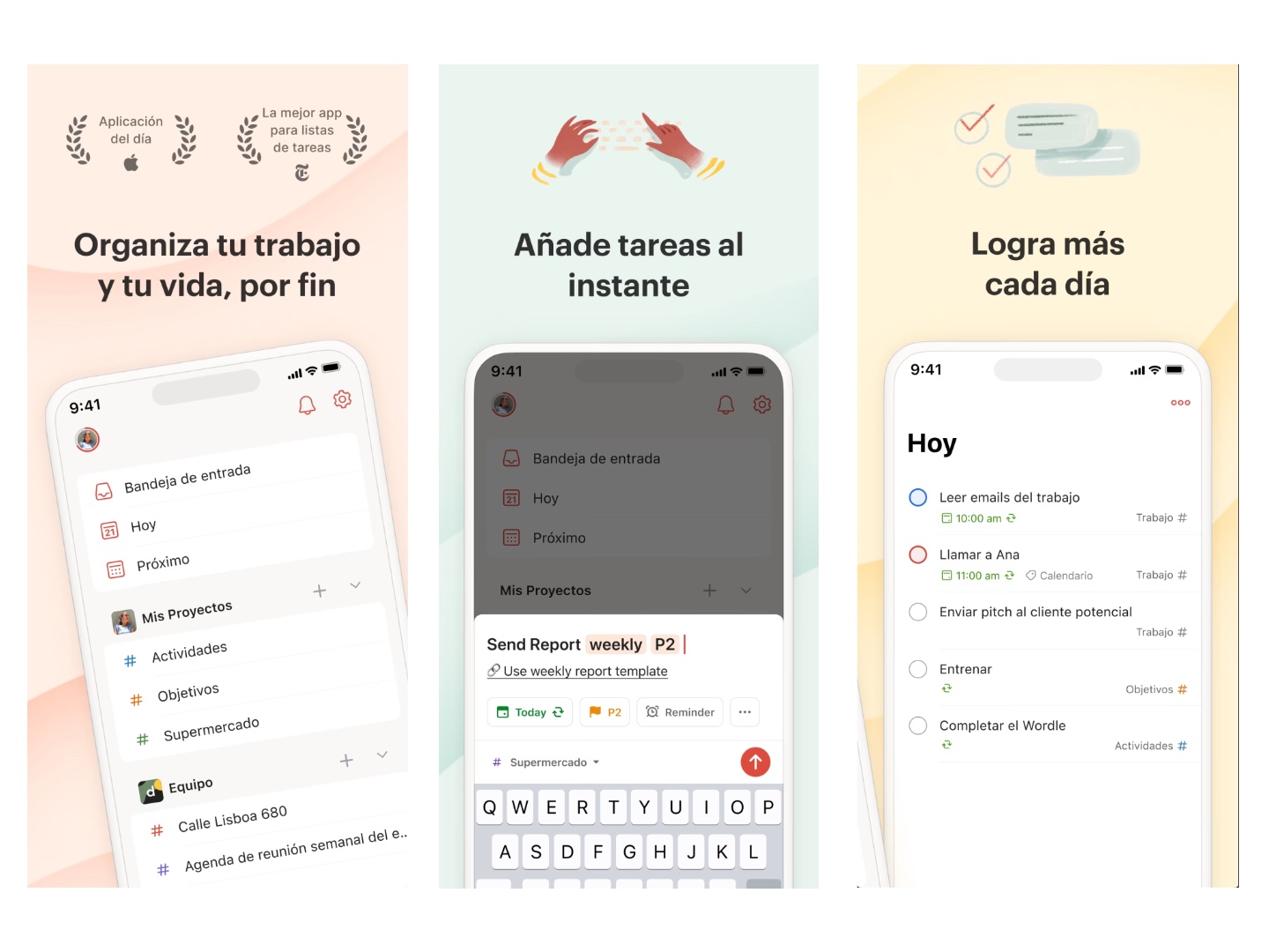 Productividad lista tareas TodoIst