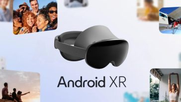 imagen donde se ve el nuevo visor de Google parecido a las vision pro y el nombre de Android XR, su nuevo sistema operativo parecido a visionOS