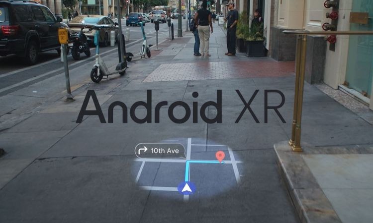 Imagen de ejemplo de Android XR en la calle. 