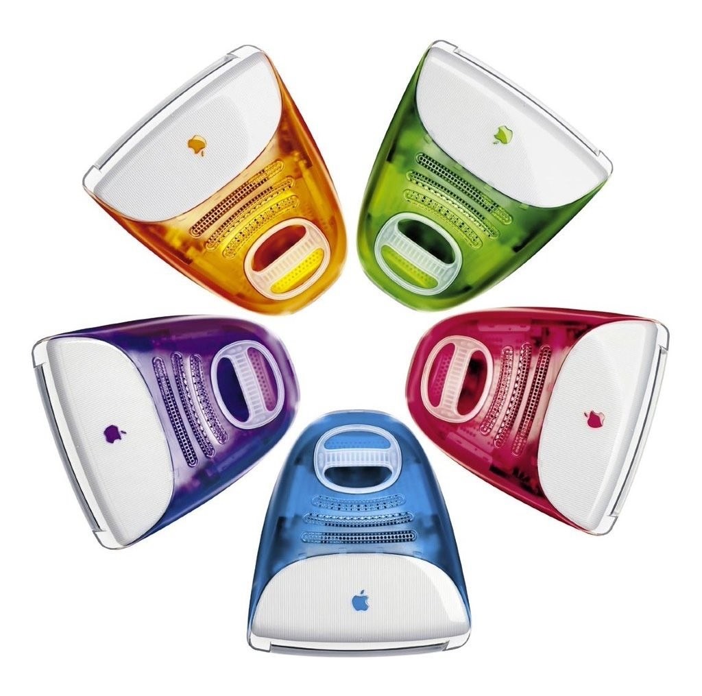 Todos los colores del iMac G3 de 1998. 