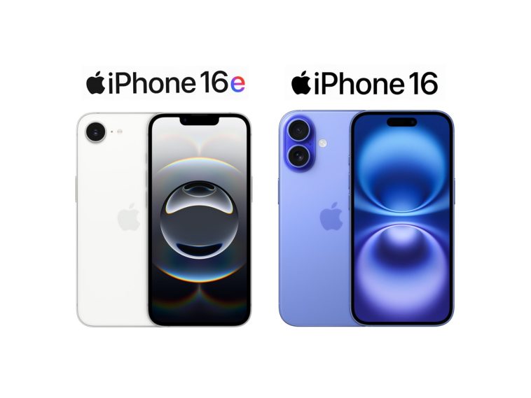 imagen donde se ve a la izquierda el nuevo iPhone 16e y a la derecha el iPhone 16