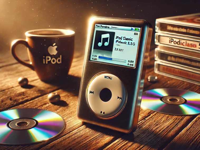 imagen generada por IA donde se puede ver un iPod Classic