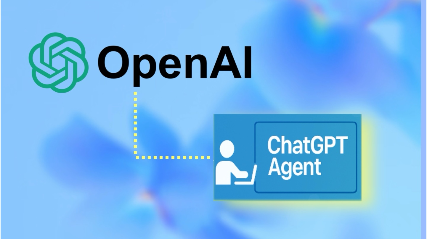 imagen donde se aprecia el logo de chatgpt y el nombre de OpenAI y un pictograma donde aparece una persona trabajando con un ordenador y la palabra ChatGPT Agent