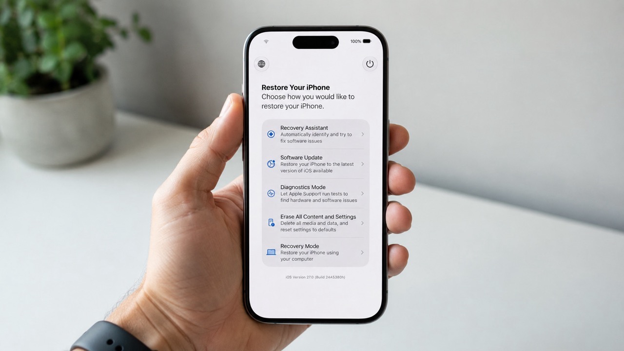Pantalla de recuperación del iPhone