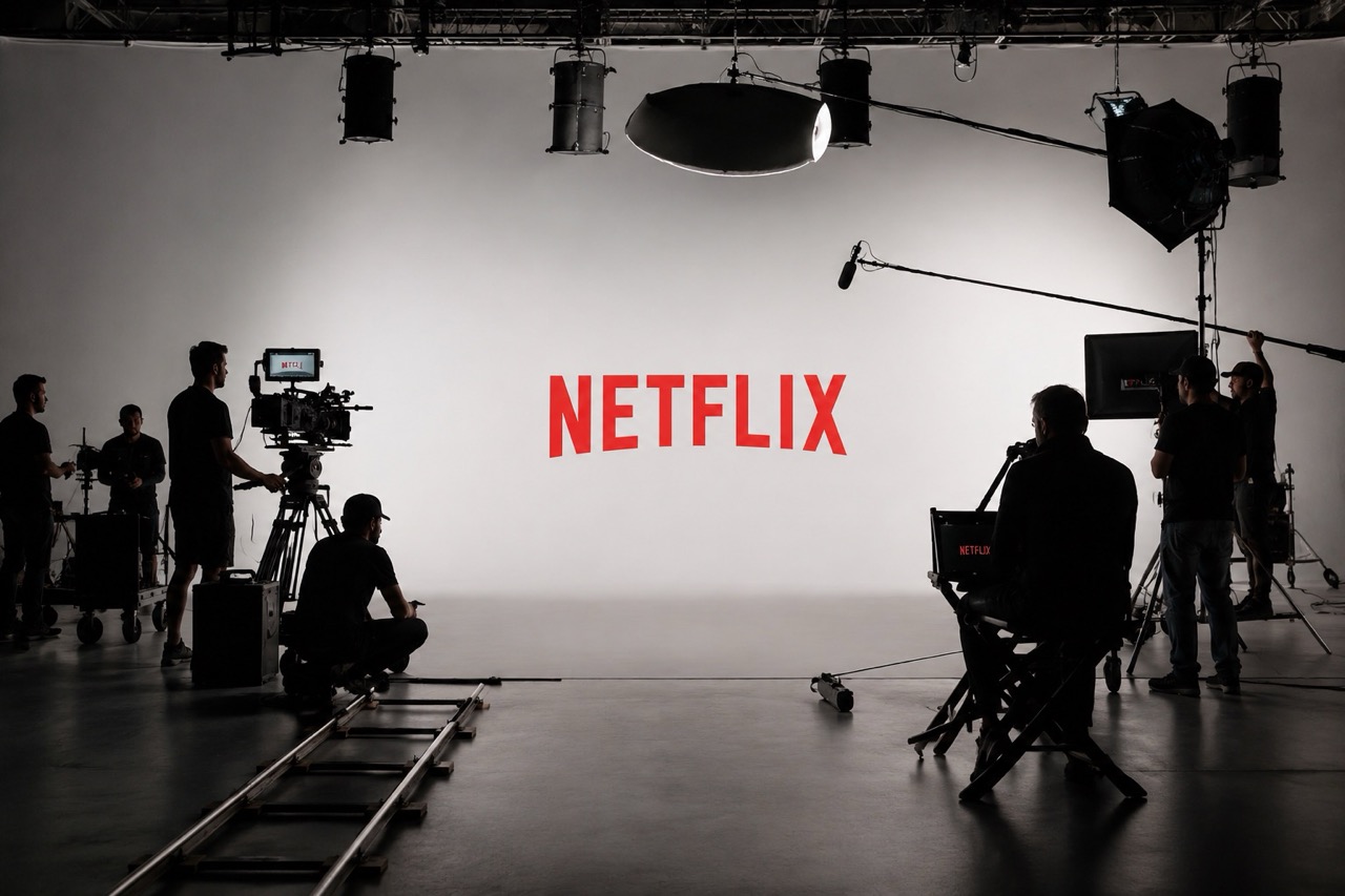 Producción de Netflix rodando una película